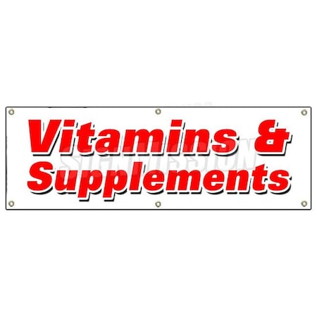 Signmission VITAMINS & SUPPLEMENTS BANNER SIGN leading brands nature healthy sale B-72 Vitamins & Supplements